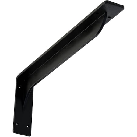 Ekena Millwork Embrey Steel Bracket, Powder Coated Black 2"W x 18"D x 6 1/2"H BKTM02X18X06EBPBL